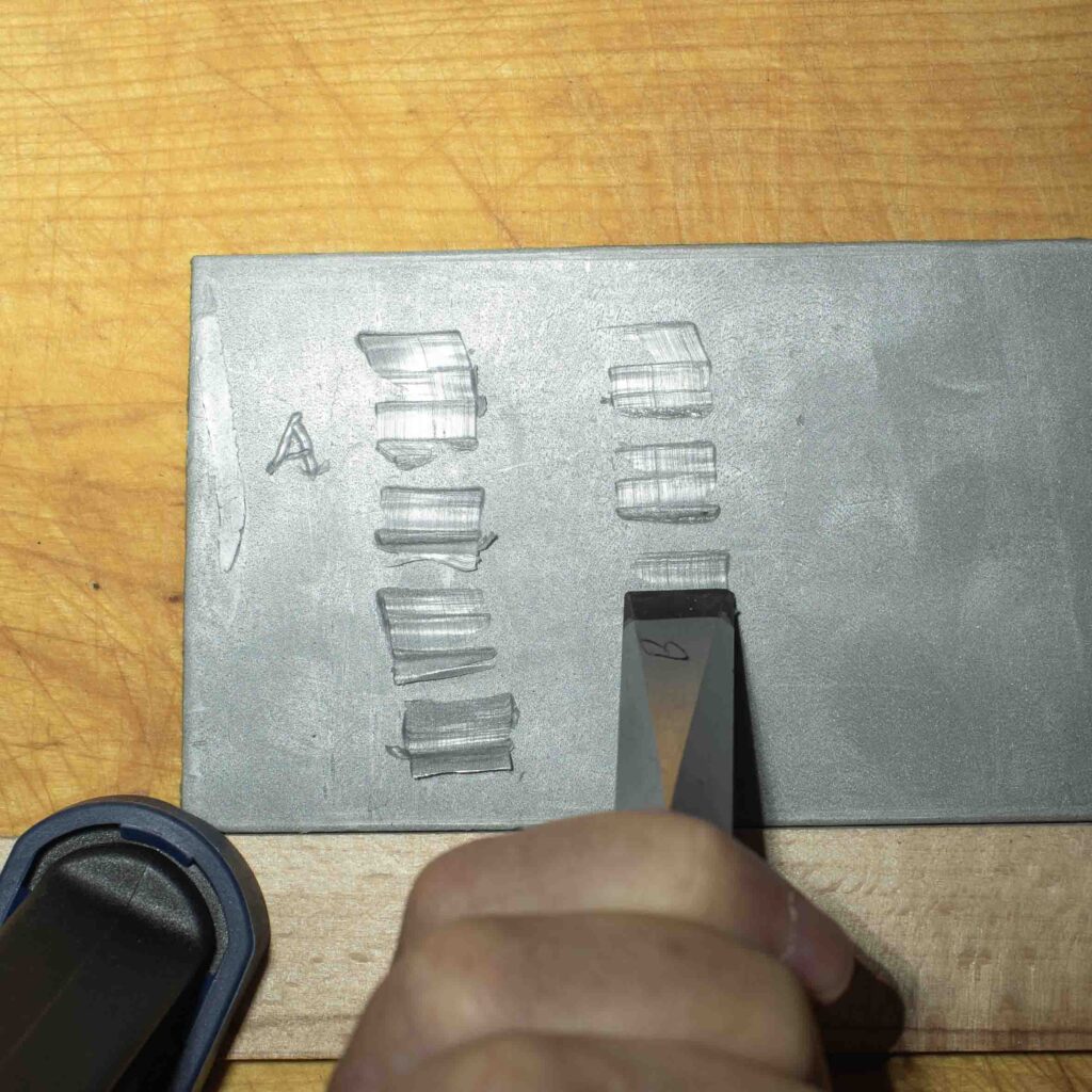 Making marks on toolmark comparison wax plate